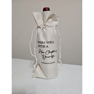 Gift Wine Bag Pairs Well with New Chapter  - Burlap Drawstring Wine Bag